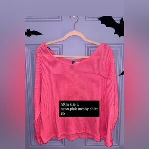 H&M Bright Pink Mesh Top